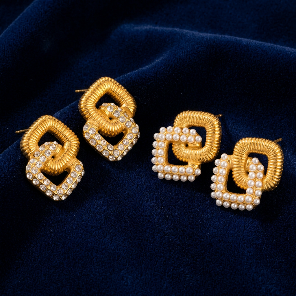 Alicia Pearl Gold Earrings – view 5 | C'Bella Jewelry