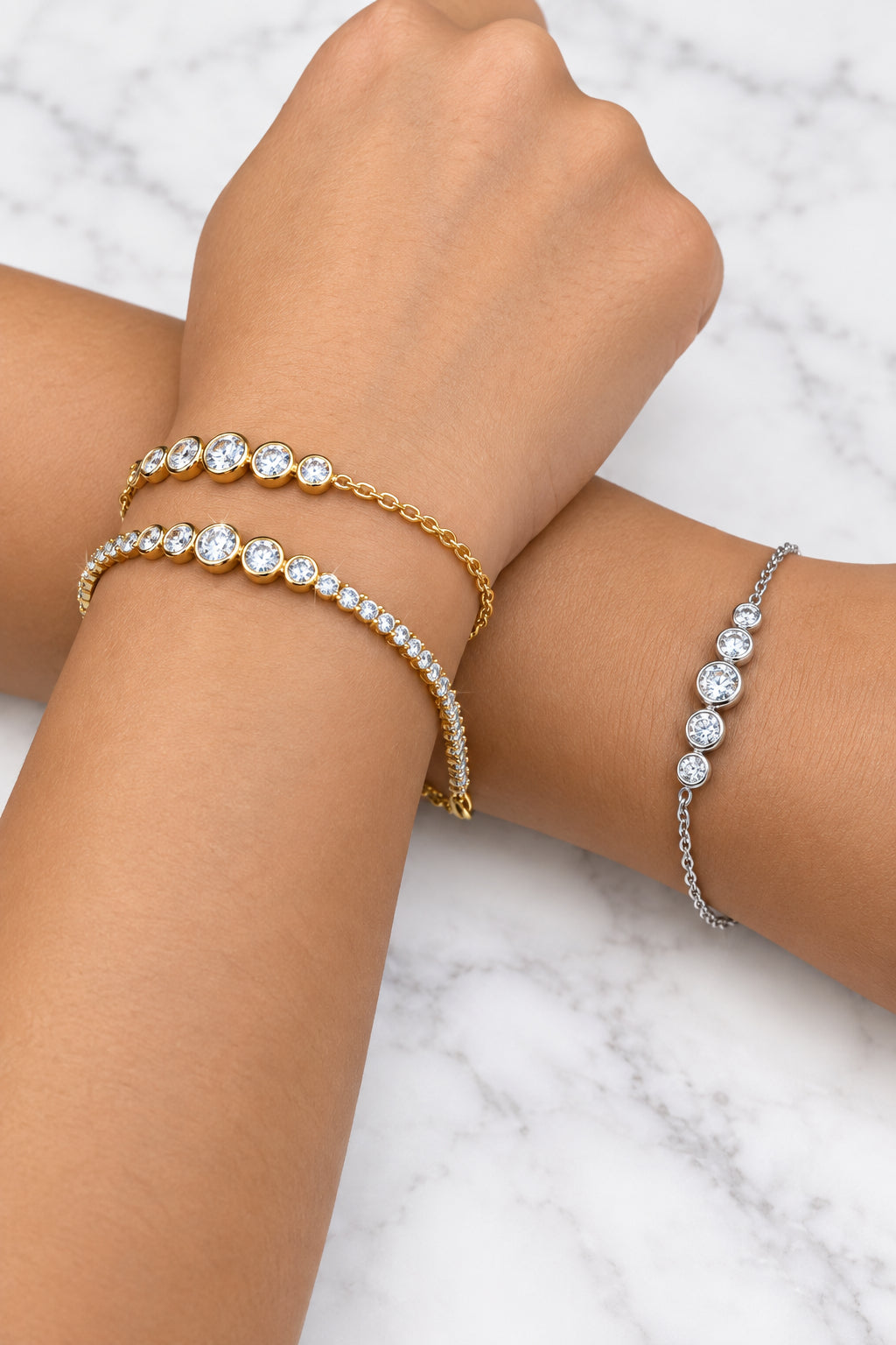 Bezel Tennis Bracelet by C'Bella Jewelry – view 2