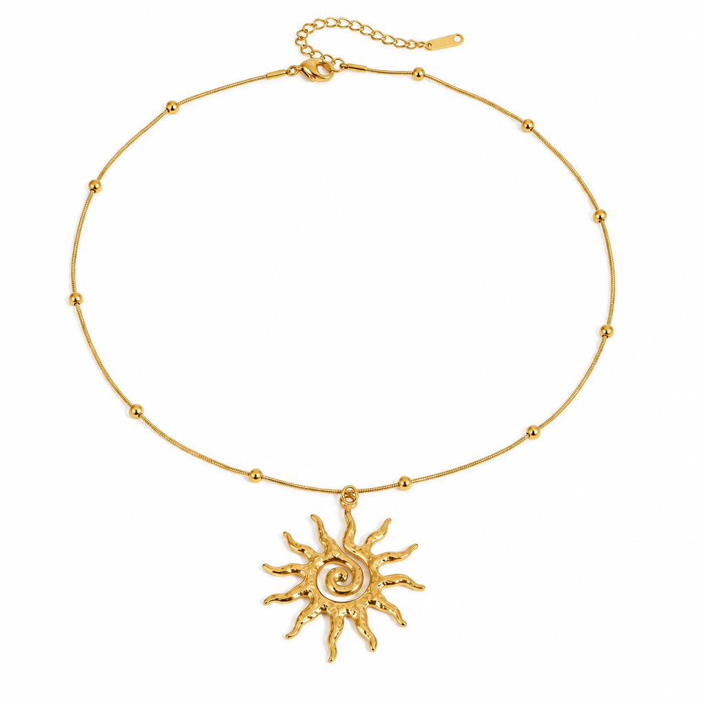 Spiral Sun Necklace – necklace, alternate view 3