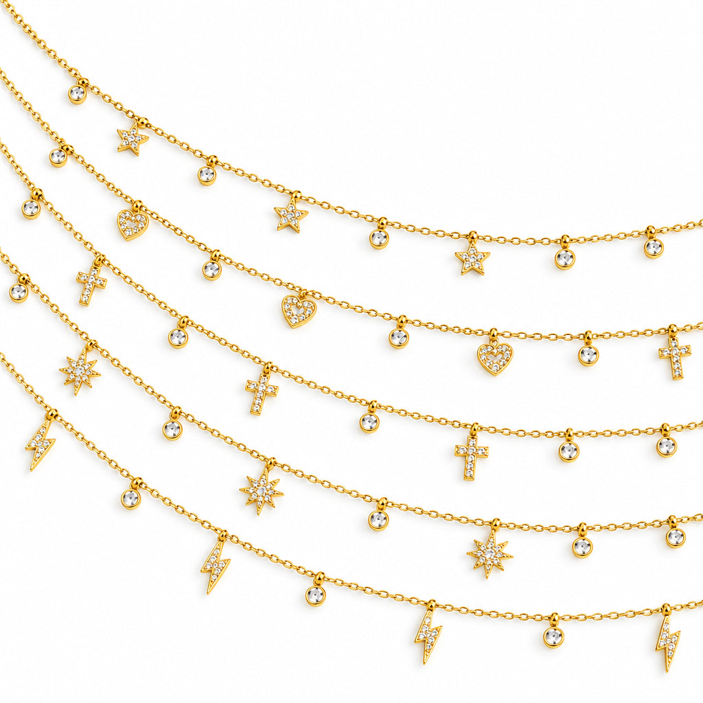 Bead chain charm necklaces by C'Bella Jewelry