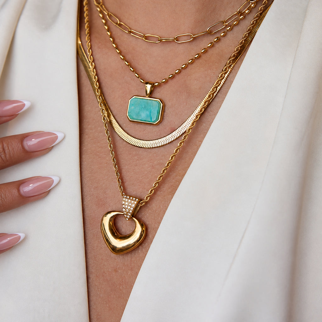Gold Heart Necklaces – necklace, alternate view 2
