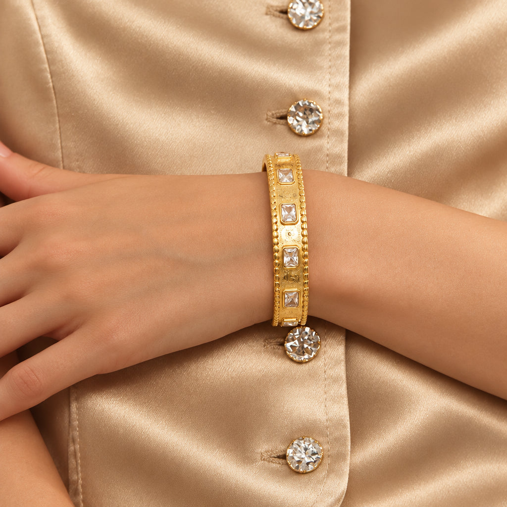 Baguette Statement Bangle – view 3 | C'Bella Jewelry