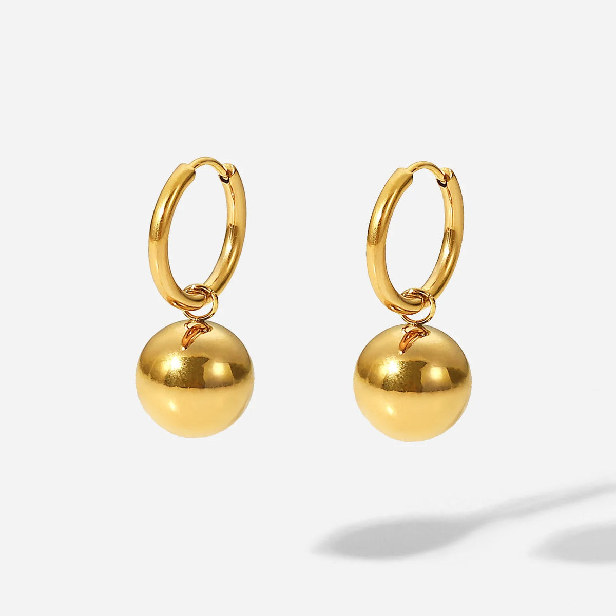 Ball Gold Stud Earrings – view 4 | C'Bella Jewelry