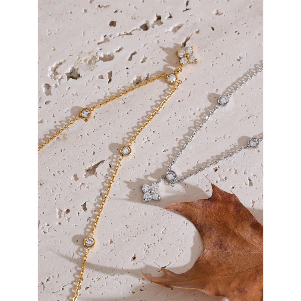 Zircon Flower Necklace – necklace, alternate view 3