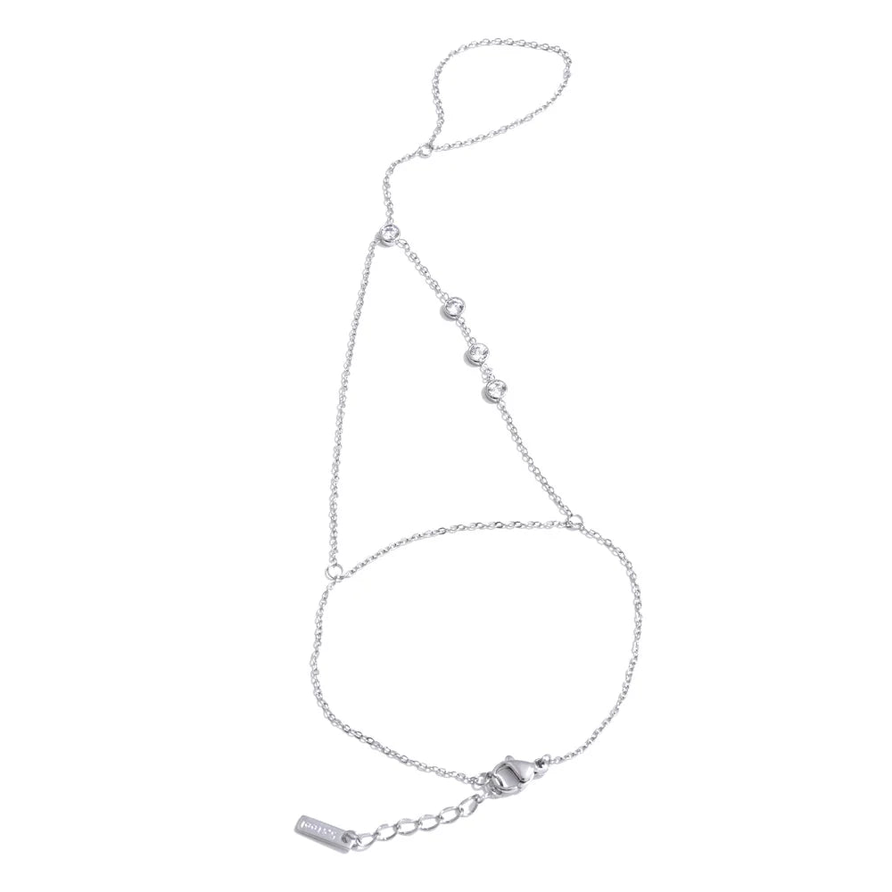 Vega Hand Chain in silver tone by C'Bella Jewelry
