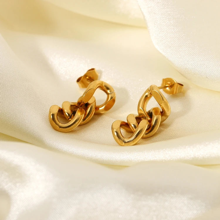Sienna Gold Statement Earrings – view 4 | C'Bella Jewelry