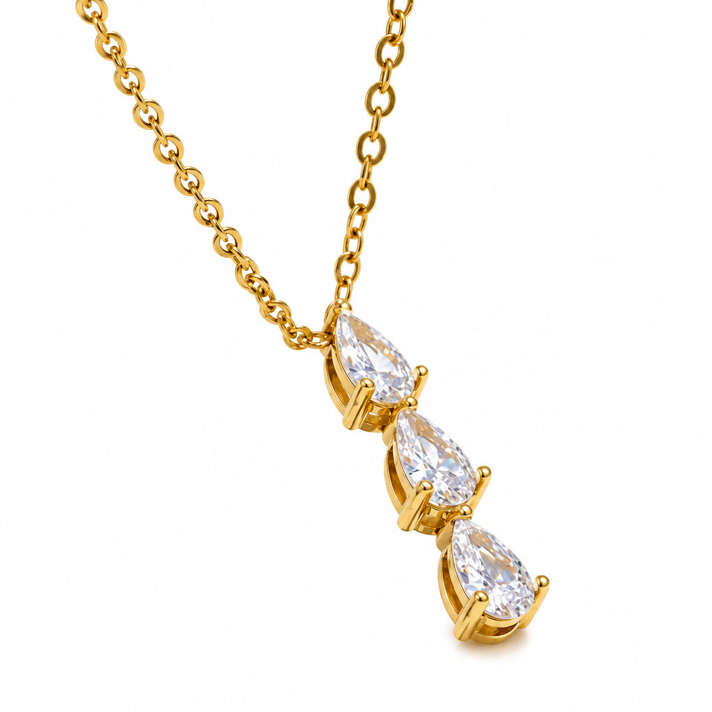 Triple Zircon Necklace – necklace, alternate view 4