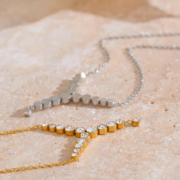 Zircon Y Shape Necklace – necklace, alternate view 2
