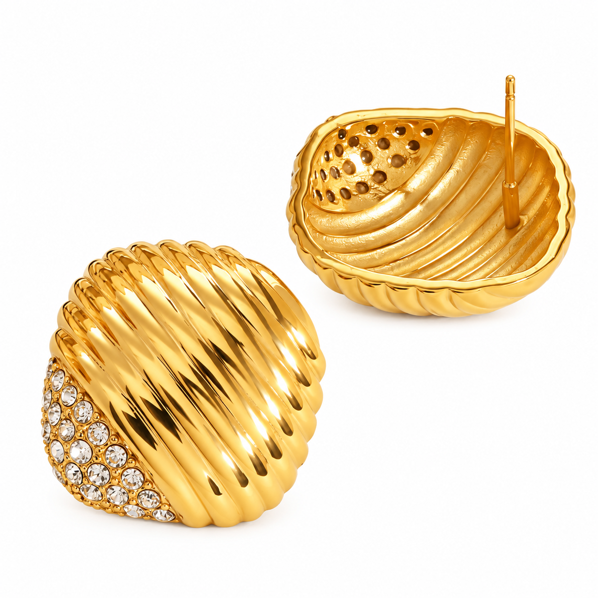 Anton Geometric Square Gold Earrings – view 3 | C'Bella Jewelry