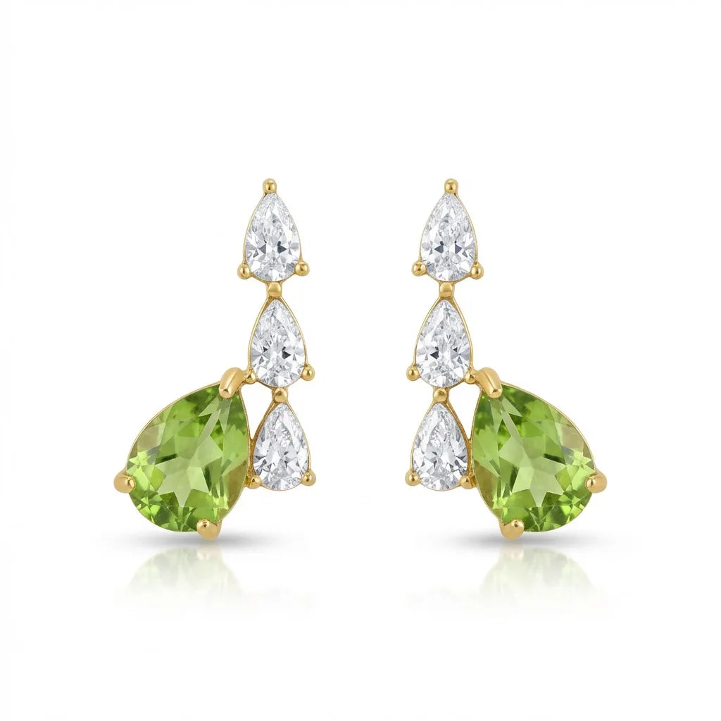 Hypoallergenic gold drop earrings by C'Bella Jewelry