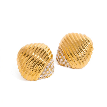 Anton Geometric Square Gold Earrings – waterproof 18K gold plated stainless steel by C'Bella Jewelry