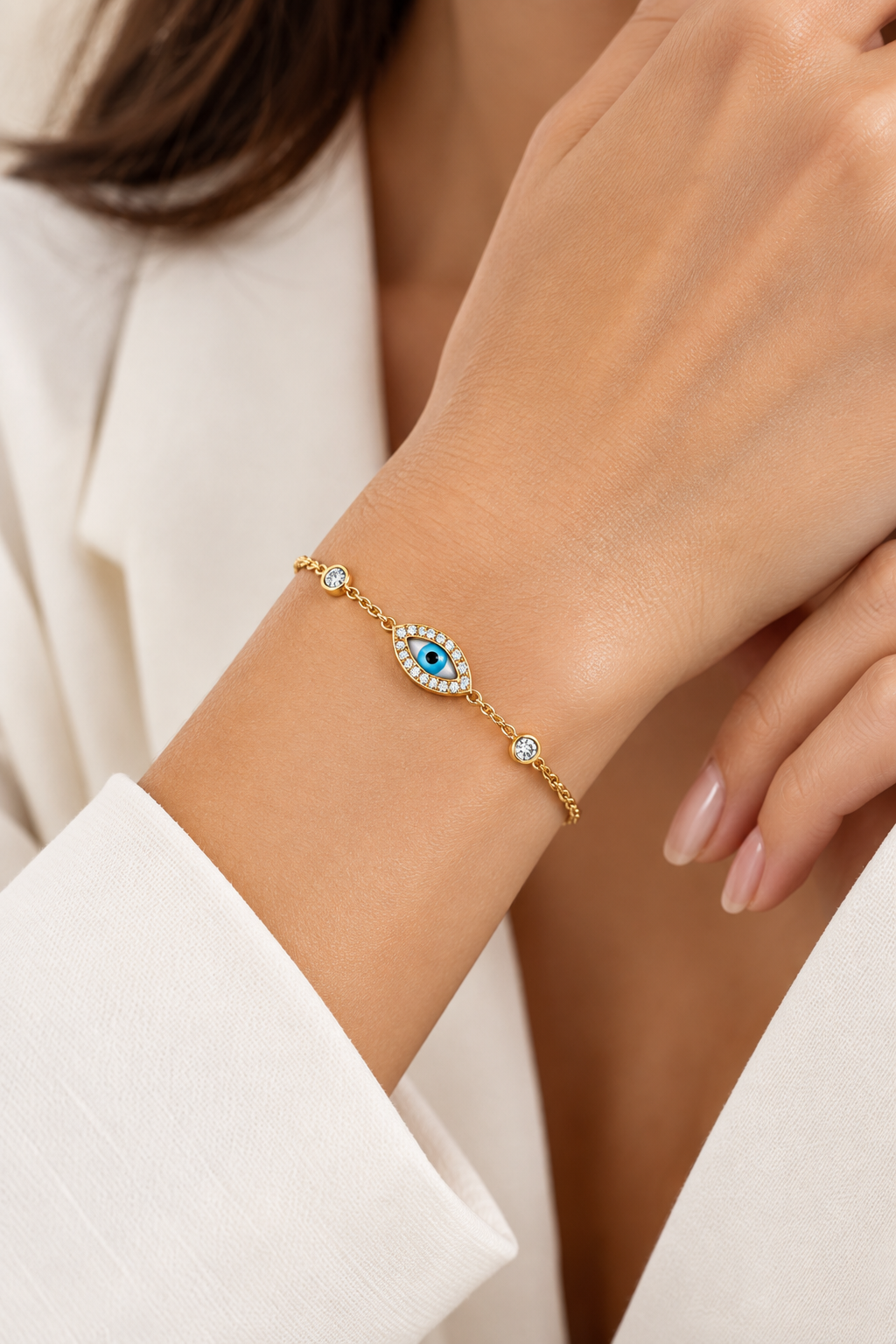 Evil Eye Link Bracelet by C'Bella Jewelry – view 1