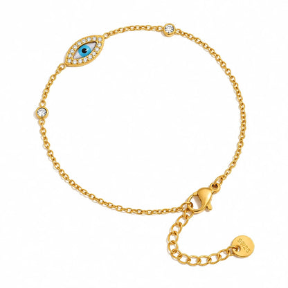 Evil Eye Link Bracelet – waterproof gold bracelet by C'Bella Jewelry