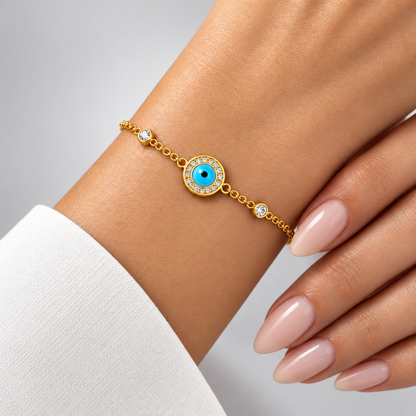 Evil Eye Pearl Charm Bracelet by C'Bella Jewelry – view 1