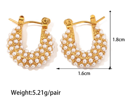 Pearl Hoop Earrings