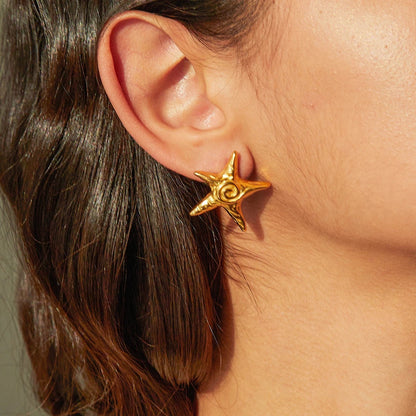 Lava Star Stud Earrings