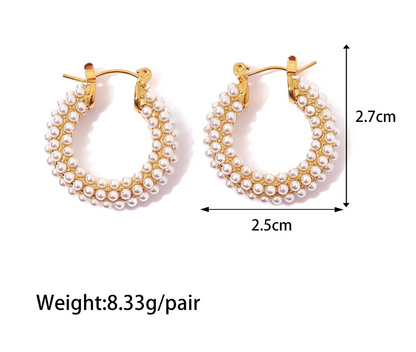 Pearl Hoop Earrings