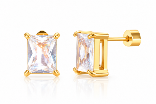 Solitaire Zircon Stud Earrings – Emerald by C'Bella Jewelry