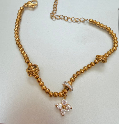 Flower Charm Bead Bracelet – alternate view 3