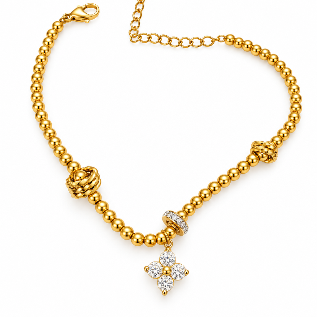 Flower Charm Bead Bracelet – waterproof bracelet by C'Bella Jewelry
