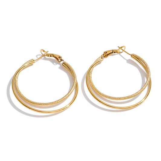 Double Hoop Drop Earrings – waterproof earrings by C'Bella Jewelry