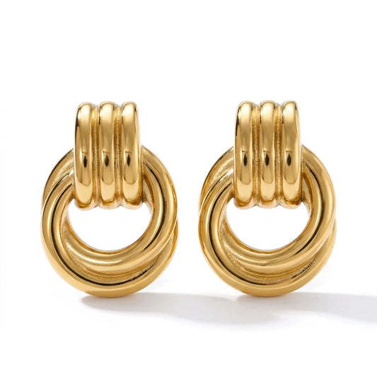 Mixed Metal Stud Earrings – earrings, alternate view 4
