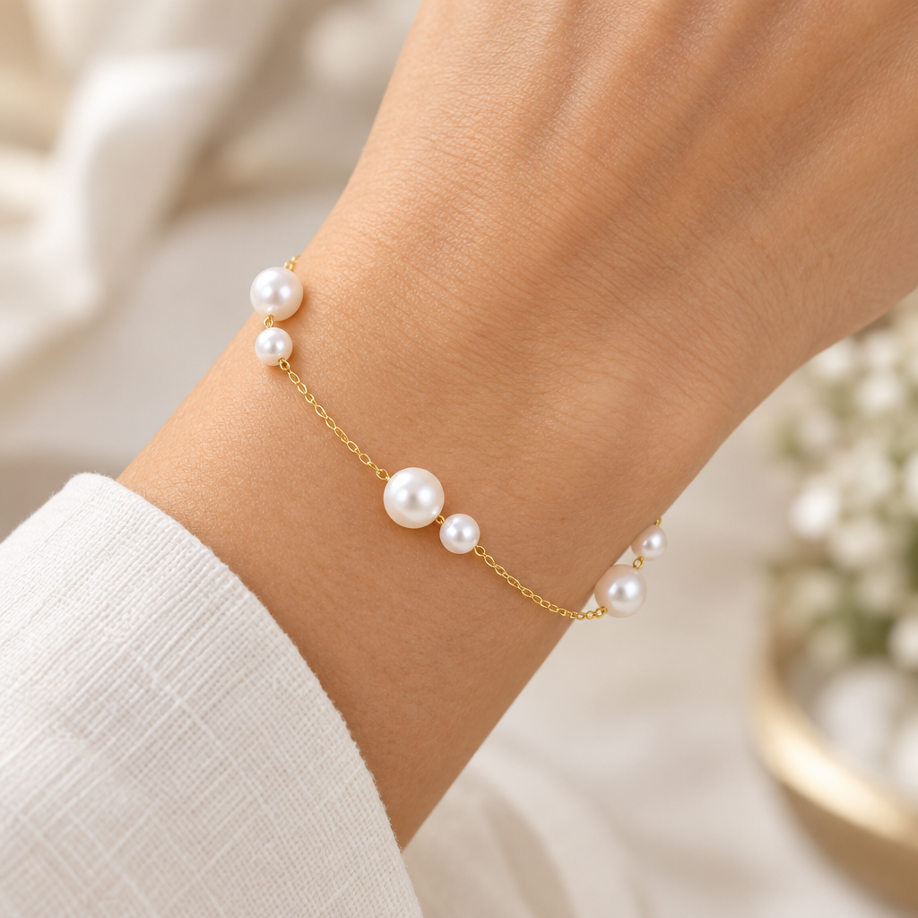 Round Pearls Necklace and Bracelet – pearl set by C'Bella Jewelry