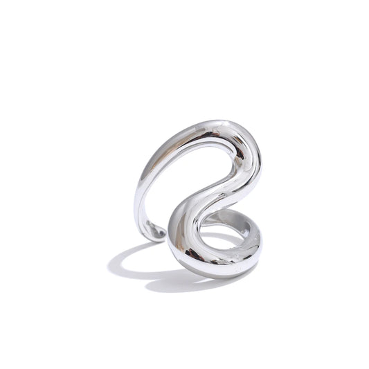 S Initial Letter Ring – waterproof stainless steel by C'Bella Jewelry