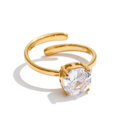 Round Zircon Open Ring by C'Bella Jewelry