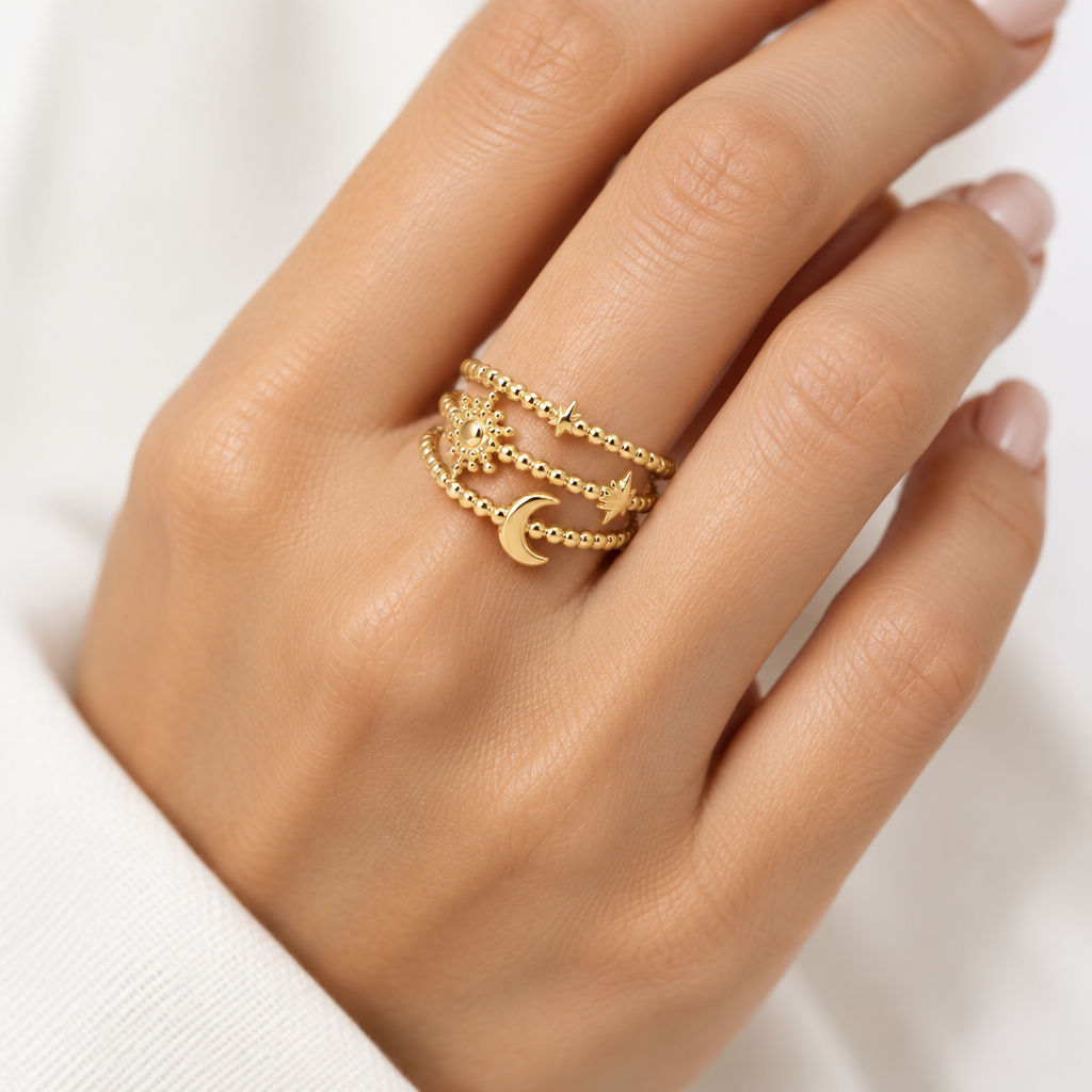 MoonStar Ring – moon and star ring by C'Bella Jewelry