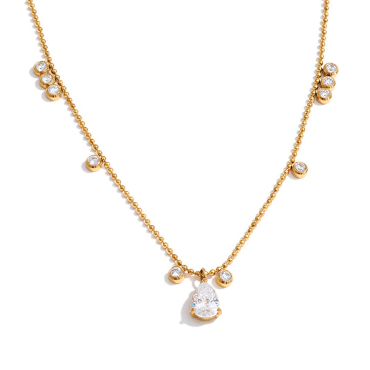 Teardrop Pendant Necklace – waterproof gold necklace by C'Bella Jewelry