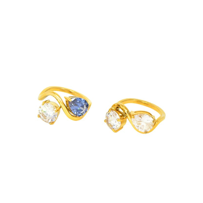 Teardrop Curve Ring – waterproof gold ring by C'Bella Jewelry
