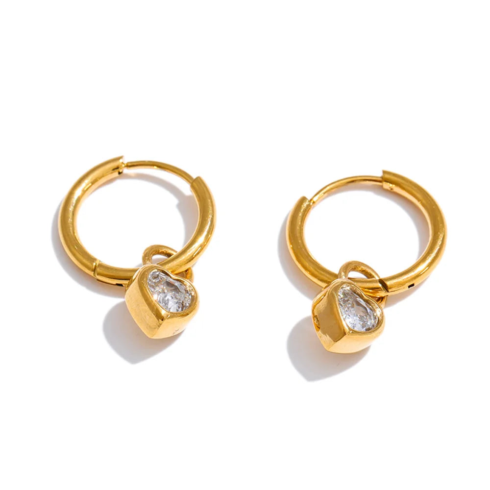 Heart Charm Huggies by C'Bella Jewelry