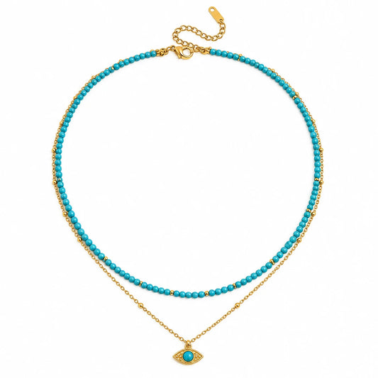 Evil Eye Double Layer Necklace – necklace, alternate view 3