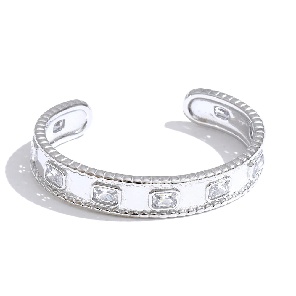 Baguette Statement Bangle by C'Bella Jewelry