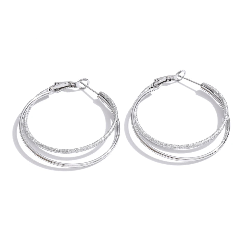 Double Hoop Drop Earrings by C'Bella Jewelry