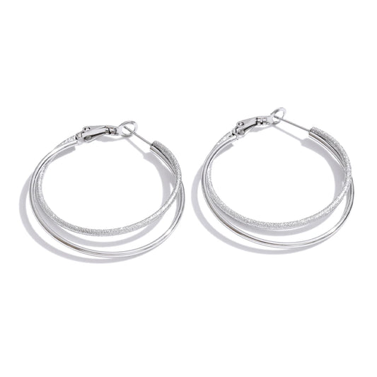 Double Hoop Drop Earrings – view 2 | C'Bella Jewelry