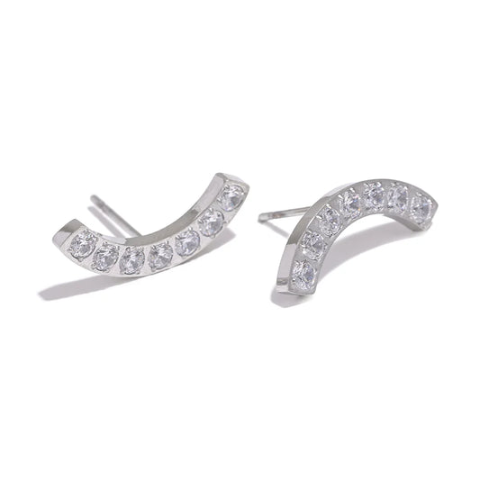 Cubic Zirconia Stud Earrings – view 2 | C'Bella Jewelry
