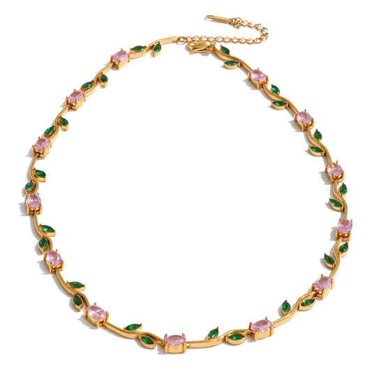 Blossom Zircon Set – waterproof necklace and bracelet set by C'Bella Jewelry