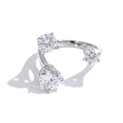 Triple Zircon Open Ring by C'Bella Jewelry