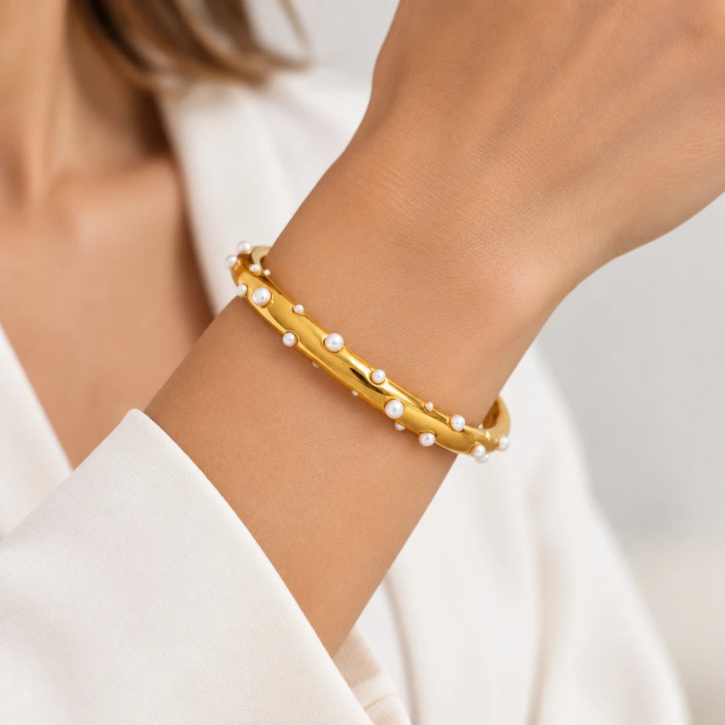 Pearl Cuff Bangle by C'Bella Jewelry