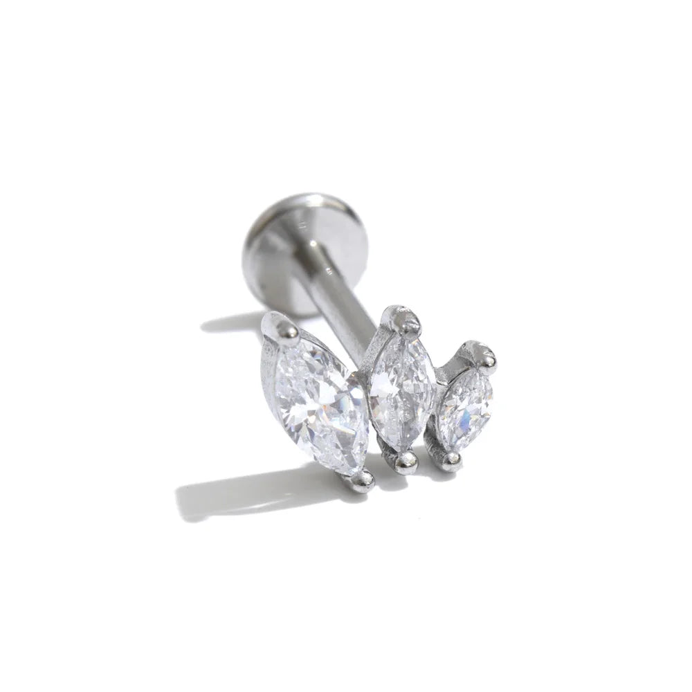 Curved Zircon Piercing – waterproof piercing by C'Bella Jewelry