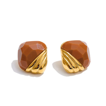 Square Resin Studs by C'Bella Jewelry – view 2