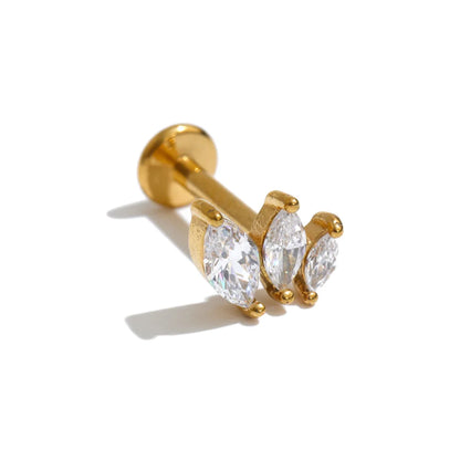 Curved Zircon Piercing by C'Bella Jewelry
