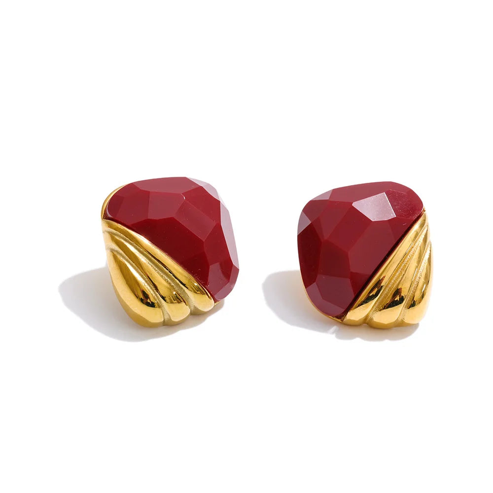 Square Resin Studs – waterproof earrings by C'Bella Jewelry