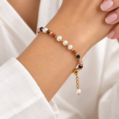 Pearl & Stone Bracelet by C'Bella Jewelry