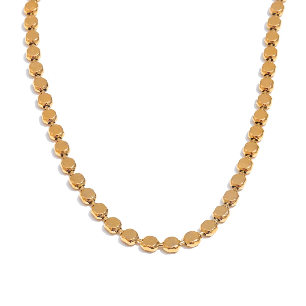Cube Bead Necklace – waterproof gold necklace by C'Bella Jewelry