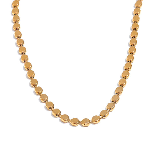 Cube Bead Necklace – waterproof gold necklace by C'Bella Jewelry