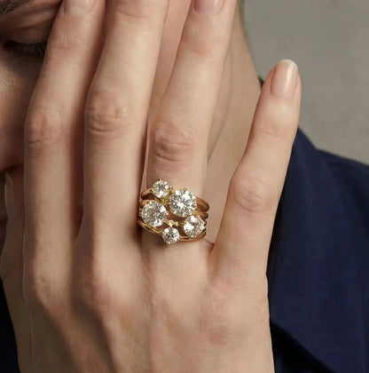 Pink Cluster Ring – waterproof gold ring by C'Bella Jewelry