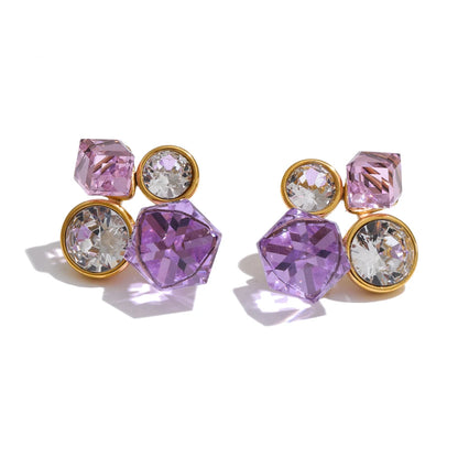 Crystal Cluster Studs – waterproof stud earrings by C'Bella Jewelry